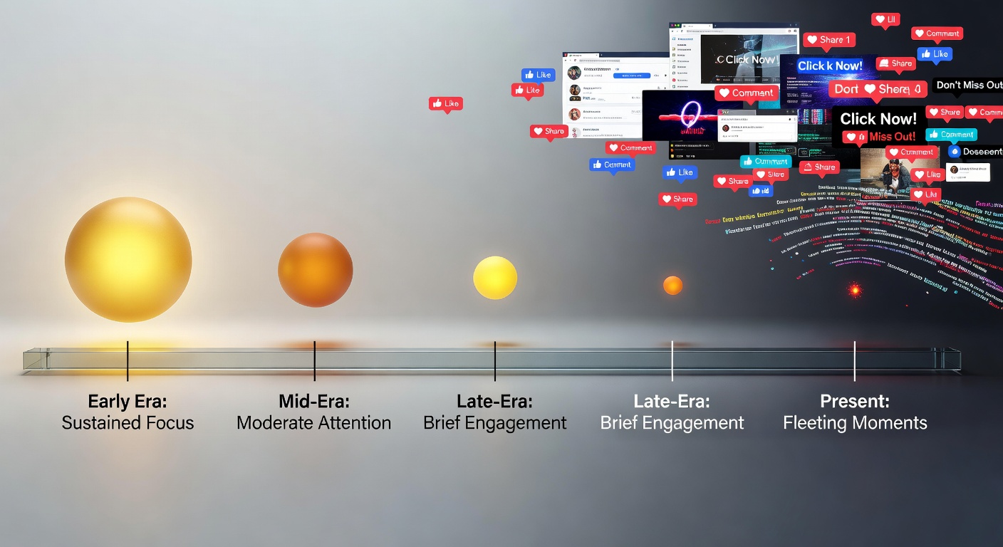 Visualization of human attention span patterns across different content types
