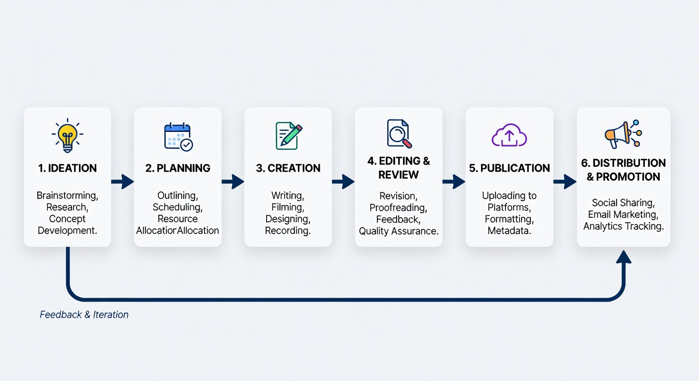 Content story architecture and creation process flow