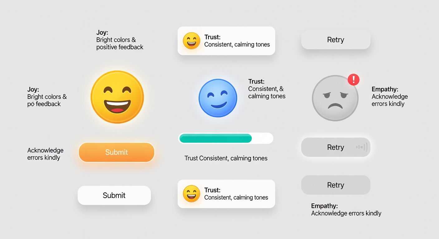 Emotional design principles showing color and layout relationships