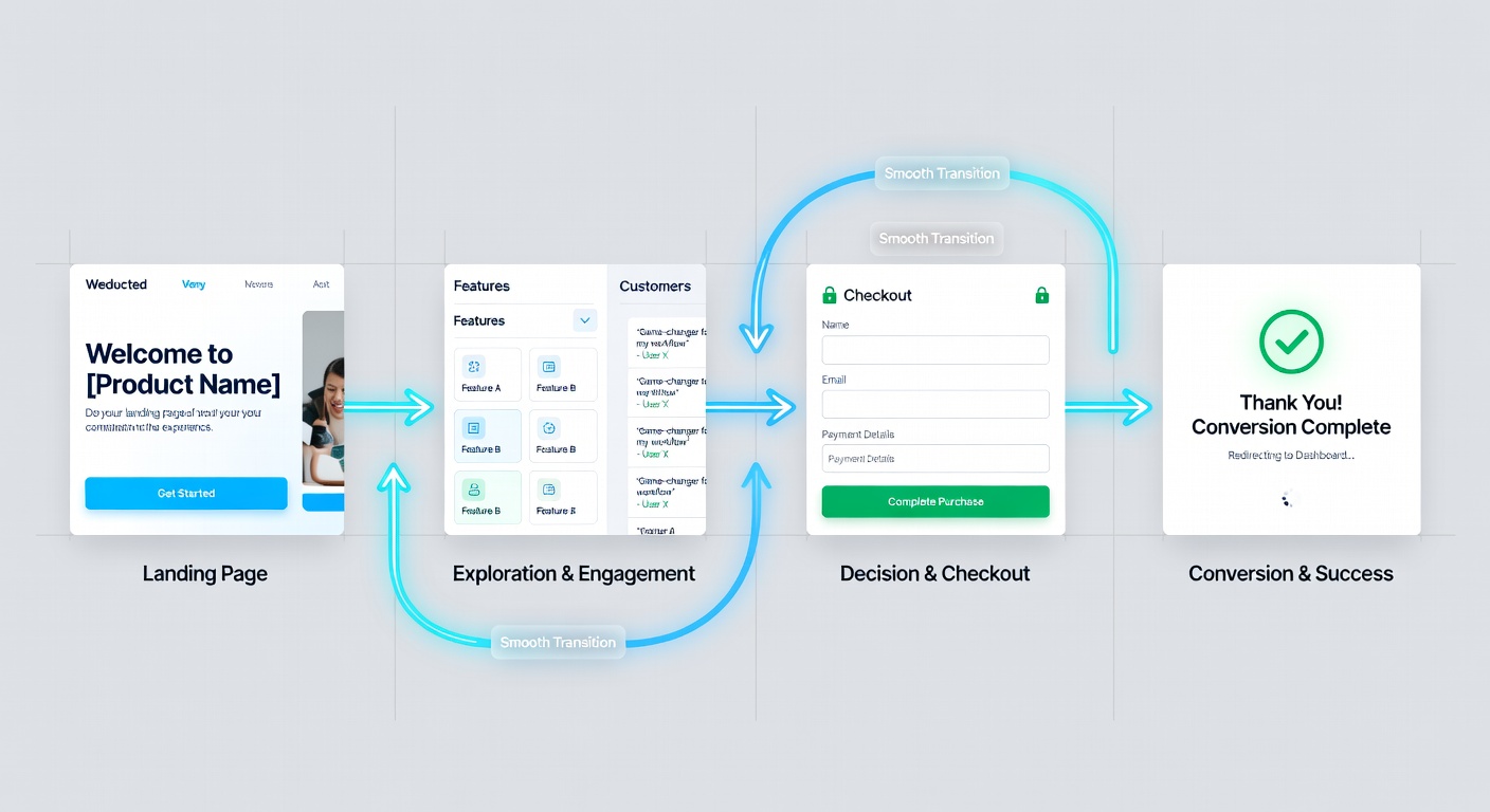 User experience flow diagram for content platforms